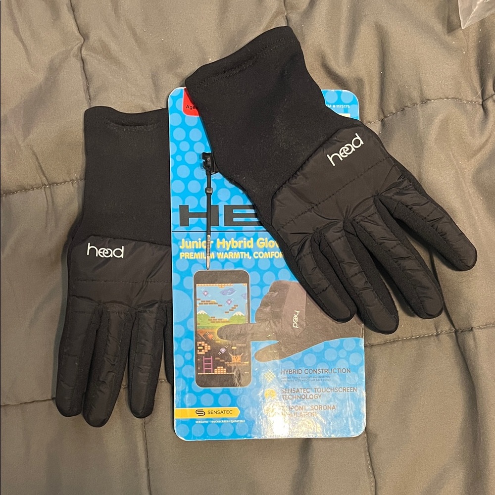 Head Black Junior Hybrid Gloves